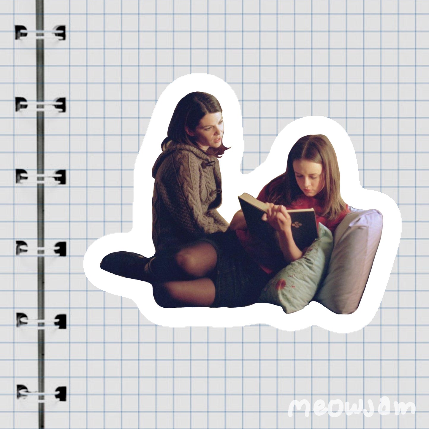 Rory and Lorelei Sticker, Tv Show Sticker, Waterproof, Matte, Holographic, Laptop, Water Bottle