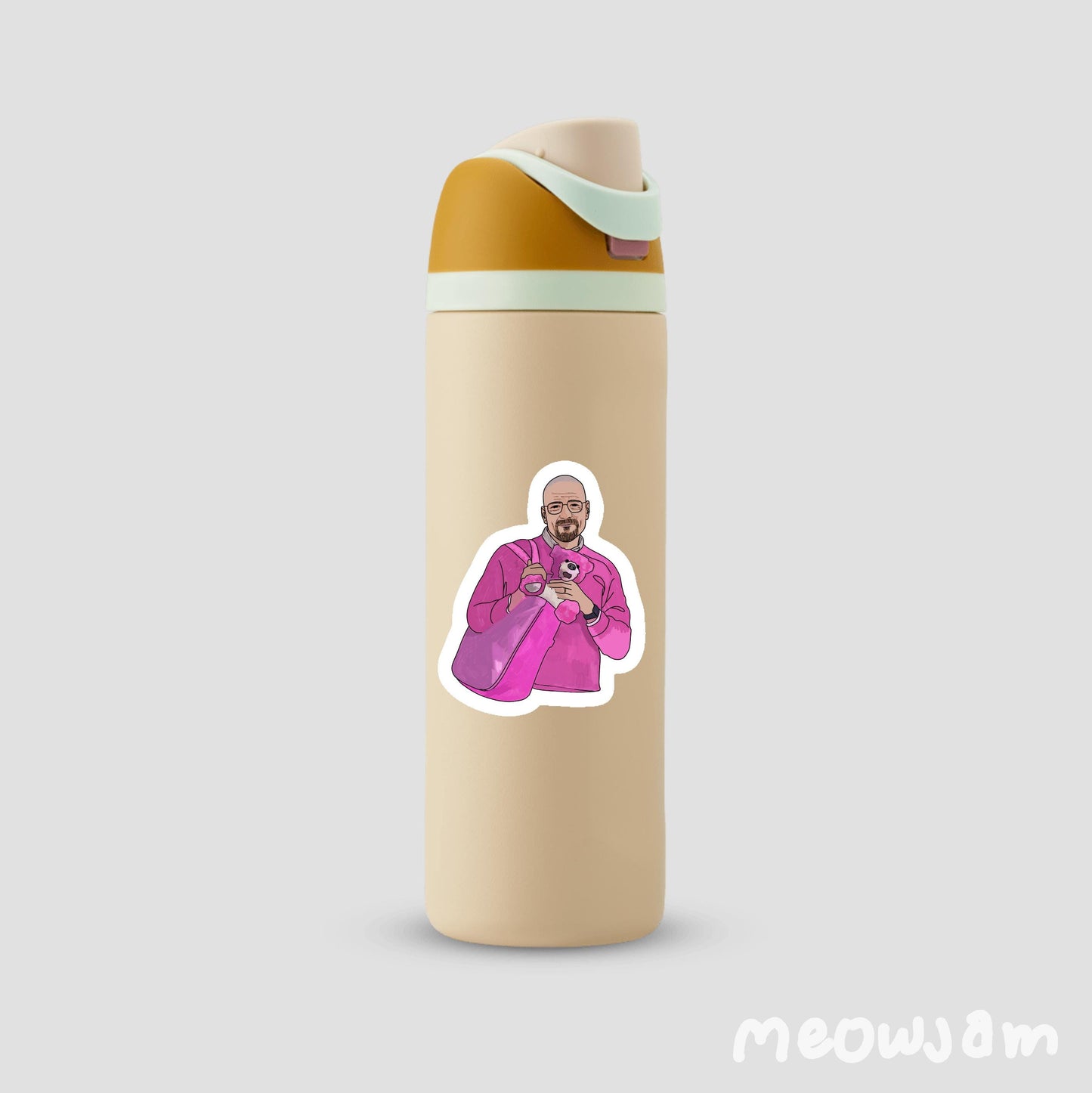 Pink Walter Sticker, Breaking bad, Funny Sticker, Waterproof, Matte, Holographic, Laptop, Water Bottle