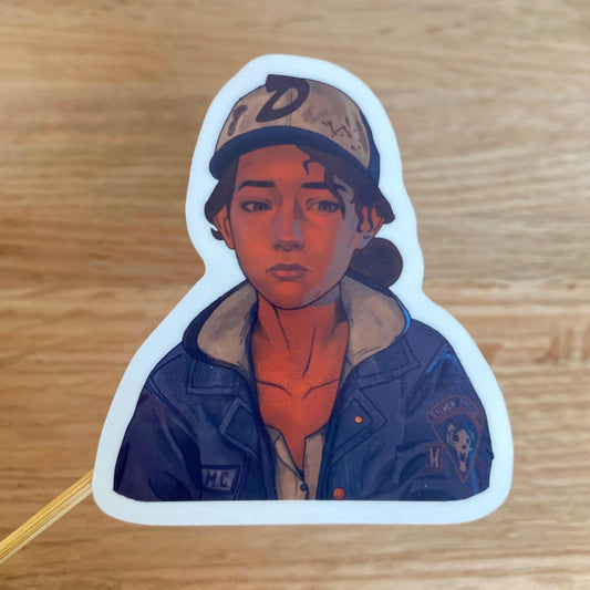 The Walking Dead Clementine Sticker, Video Game Sticker, Waterproof, Matte, Holographic, Laptop, Water Bottle