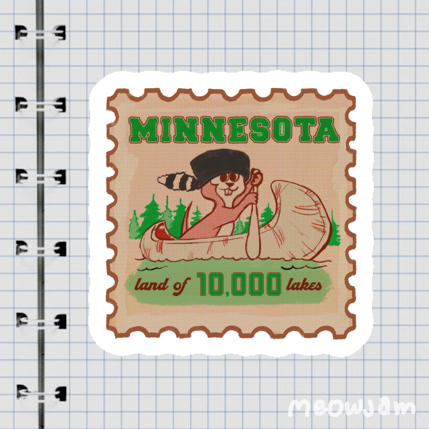 Minnesota Land of 10000 Lakes Sticker, Nature Sticker, Waterproof, Matte, Holographic, Laptop, Water Bottle