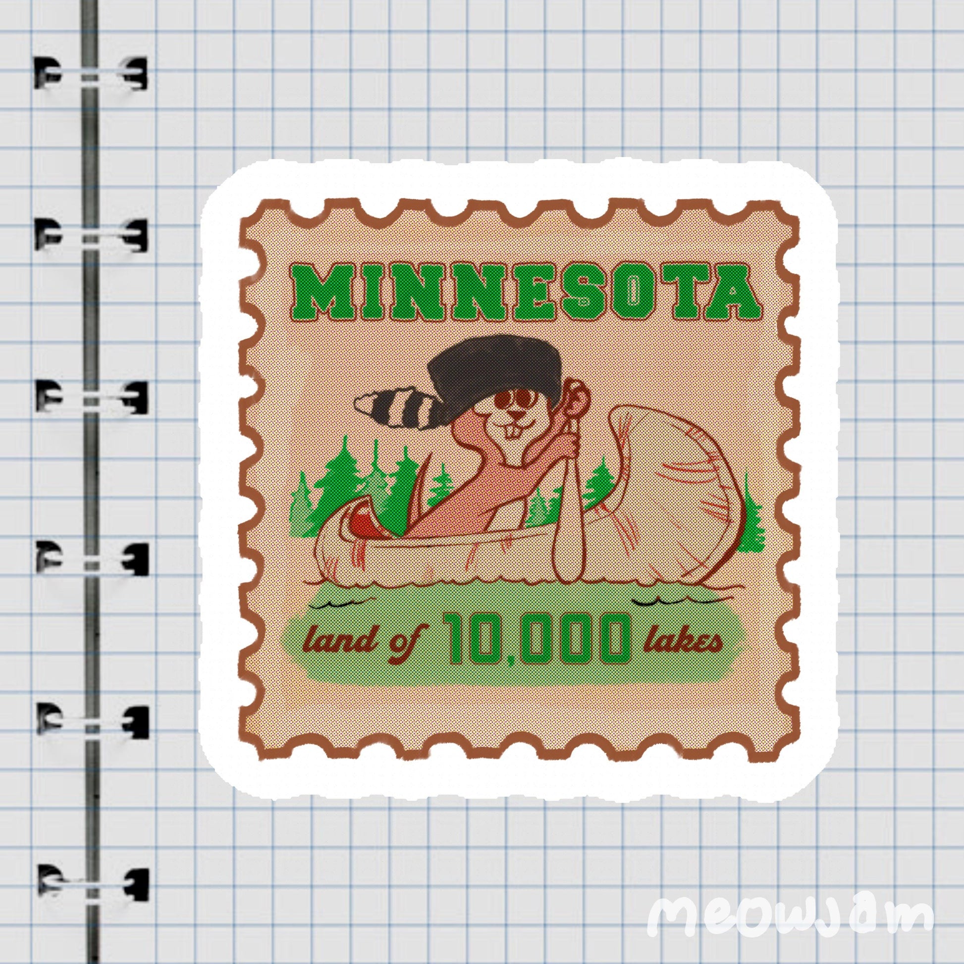 Minnesota Land of 10000 Lakes Sticker, Nature Sticker, Waterproof, Matte, Holographic, Laptop, Water Bottle
