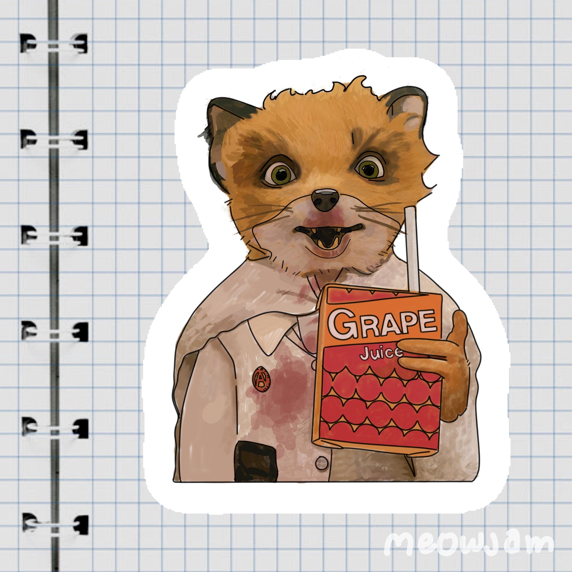 Fantastic Fox Ash Sticker