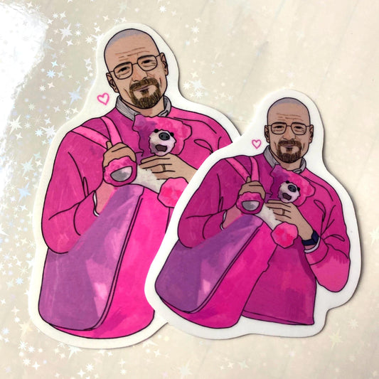 Pink Walter Sticker, Breaking bad, Funny Sticker, Waterproof, Matte, Holographic, Laptop, Water Bottle