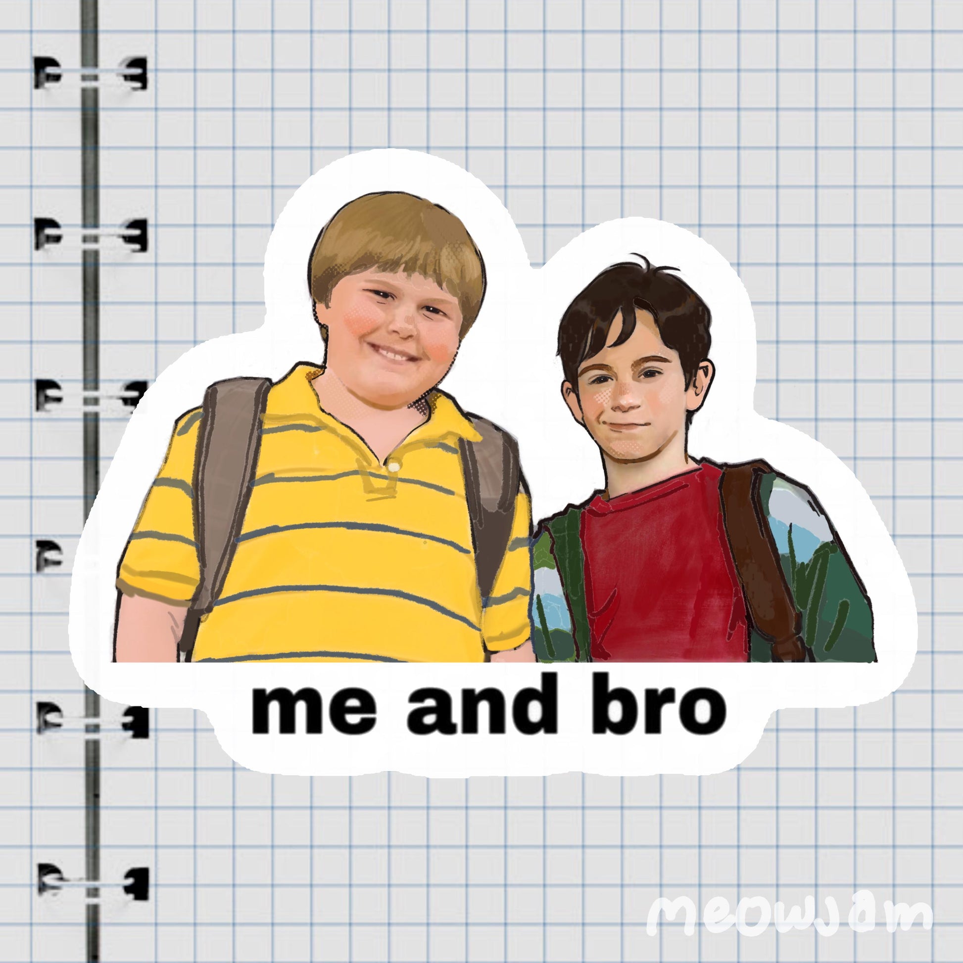 Greg and Rowley Sticker, Movie, Vinyl Decal, Waterproof, Matte, Holographic, Laptop, Water Bottle
