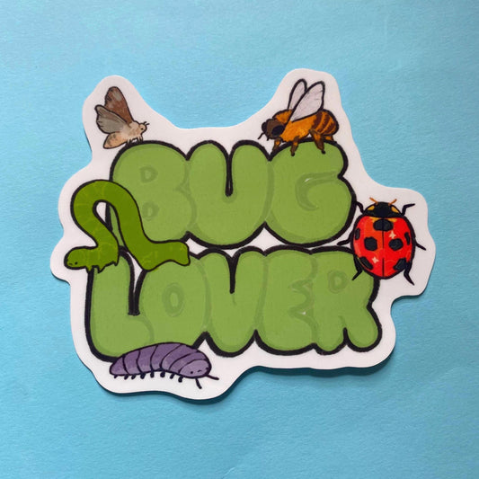 Bug Lover, Cute Sticker, Waterproof, Matte, Holographic, Laptop, Water Bottle