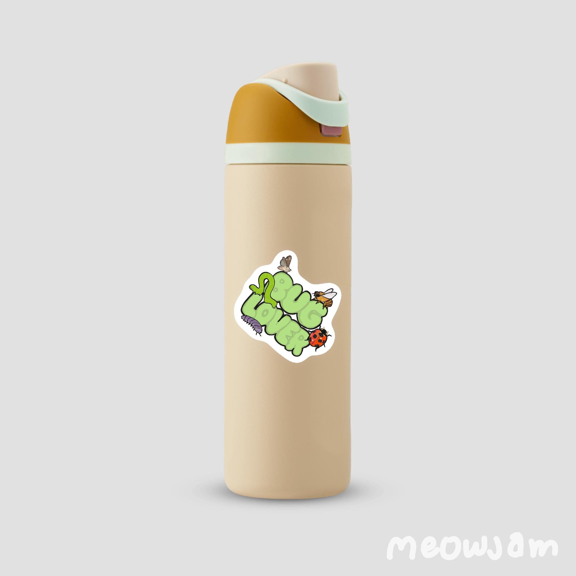 Bug Lover, Cute Sticker, Waterproof, Matte, Holographic, Laptop, Water Bottle