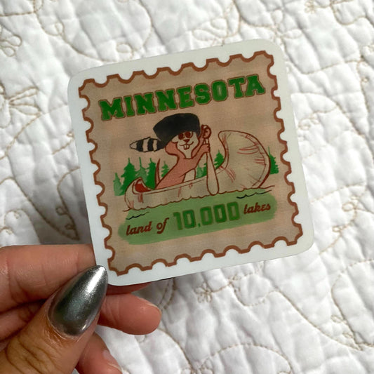Minnesota Land of 10000 Lakes Sticker, Nature Sticker, Waterproof, Matte, Holographic, Laptop, Water Bottle